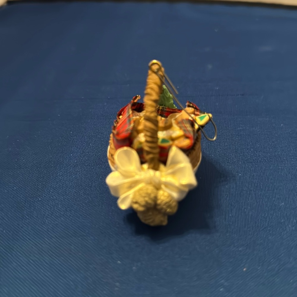 Hallmark ornament basket with cookies, gingerbread, and bell‎